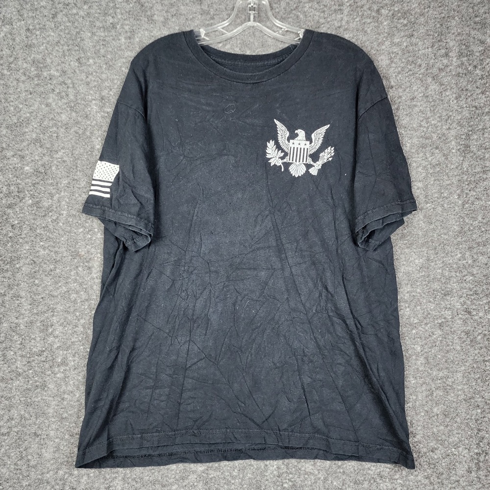Made in‎ the USA Graphic T-Shirt Mens Large Black Betsy Ross Flag Eagle Crest